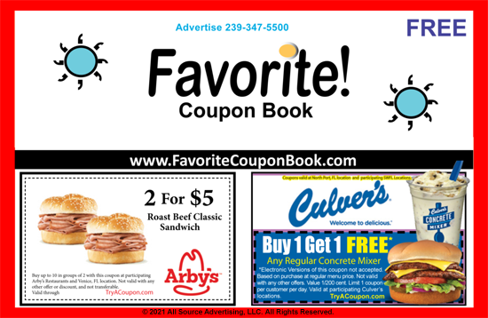 FavoriteCouponBook.com Best local coupons near me. Newspaper magazine billboard ad advertising. TryACoupon.com Discounts local coupons in Favorite Coupon Book