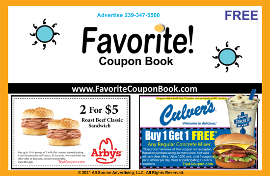 FavoriteCouponBook.com Best local coupons near me. Newspaper magazine billboard ad advertising. TryACoupon.com Discounts local coupons in Favorite Coupon Book